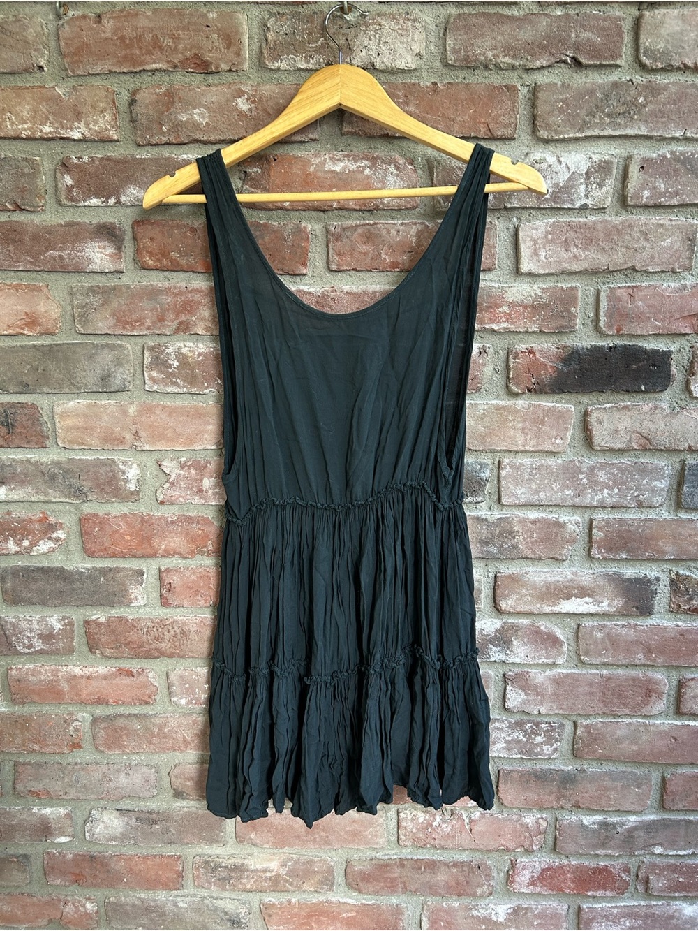 Brandy Melville Black Sleeveless Tiered Women's Dress